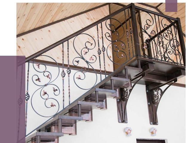 Кованые лестницы в Новотроицке от 81650 руб. под ключ