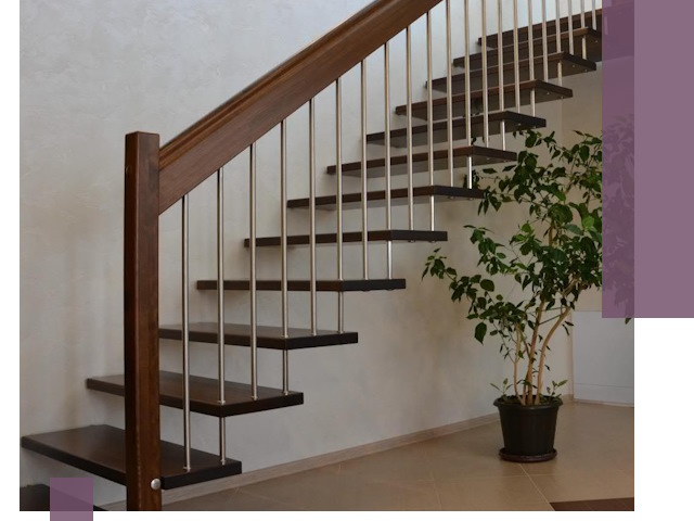 Лестницы на больцах под ключ в Новотроицке – изготовление и монтаж