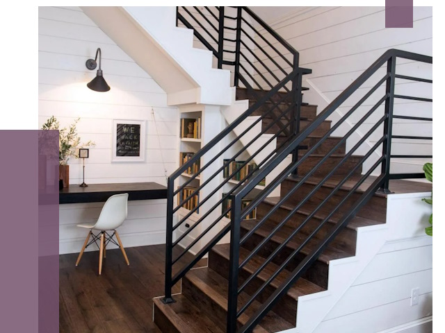 Перила для лестницы в доме в Новотроицке от 7589 руб. — ПРОЛЁТ-Нвт