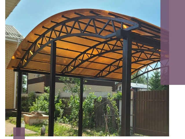 Изготовление навесов под ключ в Новотроицке из качественных материалов