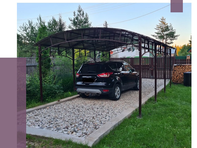 Навесы для автомобиля в Новотроицке от 13451 руб.  | ПРОЛЁТ-Нвт
