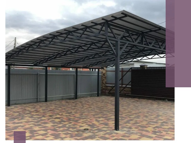 Металлические навесы под ключ в Новотроицке — изготовление и монтаж