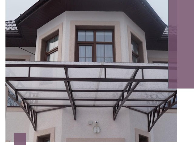 Козырьки из поликарбоната под ключ в Новотроицке