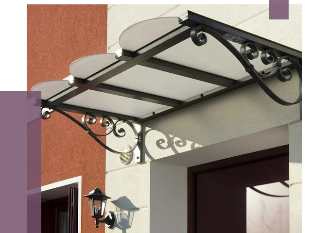 Односкатные козырьки в Новотроицке от 8584 руб.  | ПРОЛЁТ-Нвт