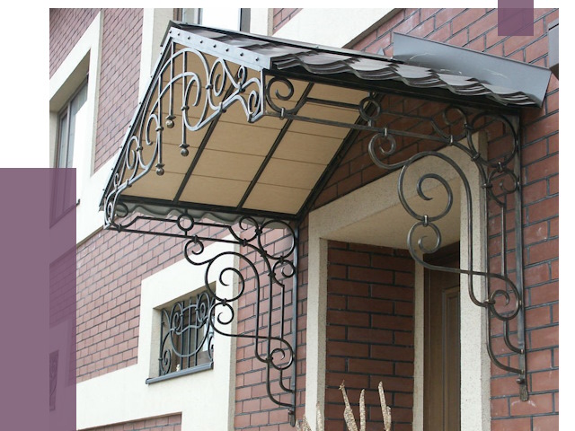 Двускатные козырьки в Новотроицке под ключ от 13085 руб.