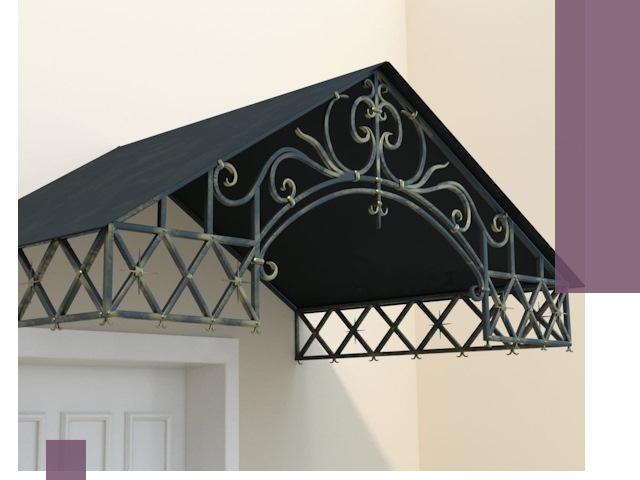 Двускатные металлические козырьки под ключ в Новотроицке