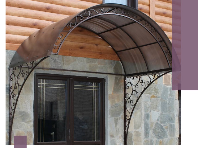 Арочные козырьки под ключ в Новотроицке: изготовление и монтаж